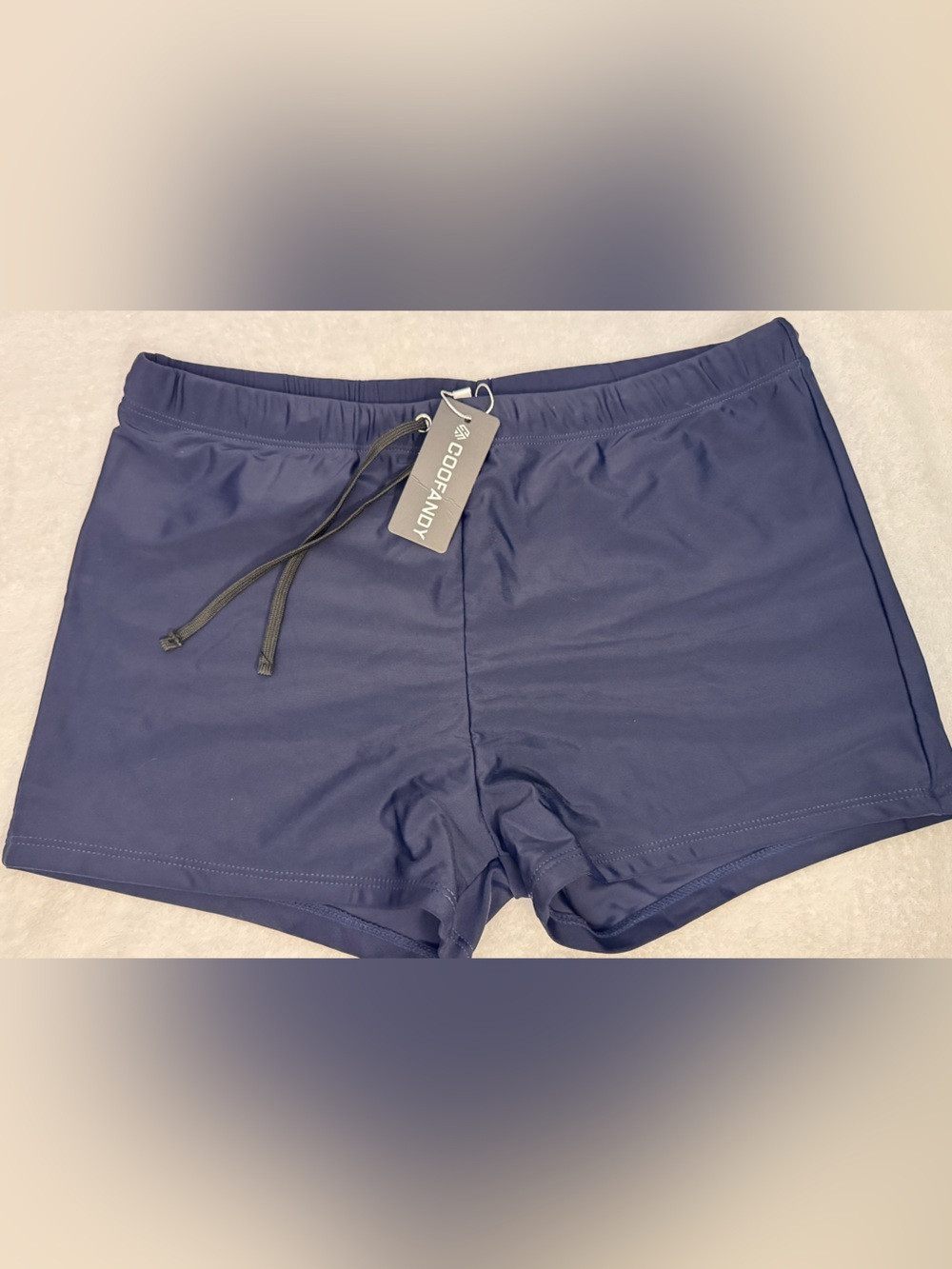 COOFANDY  Men's Navy Swim Trunks with Drawstring size L